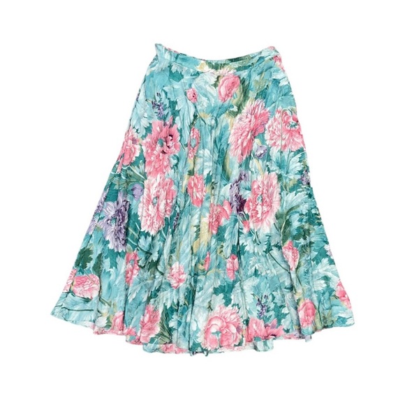 Vintage Silk Skirt Women's Size Small Floral Midi Anne Crimmins Umi Collection‎ - Picture 1 of 9